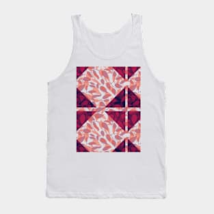 Minimalist Leaf Line Art Illustration as a Seamless Surface Pattern Design Tank Top